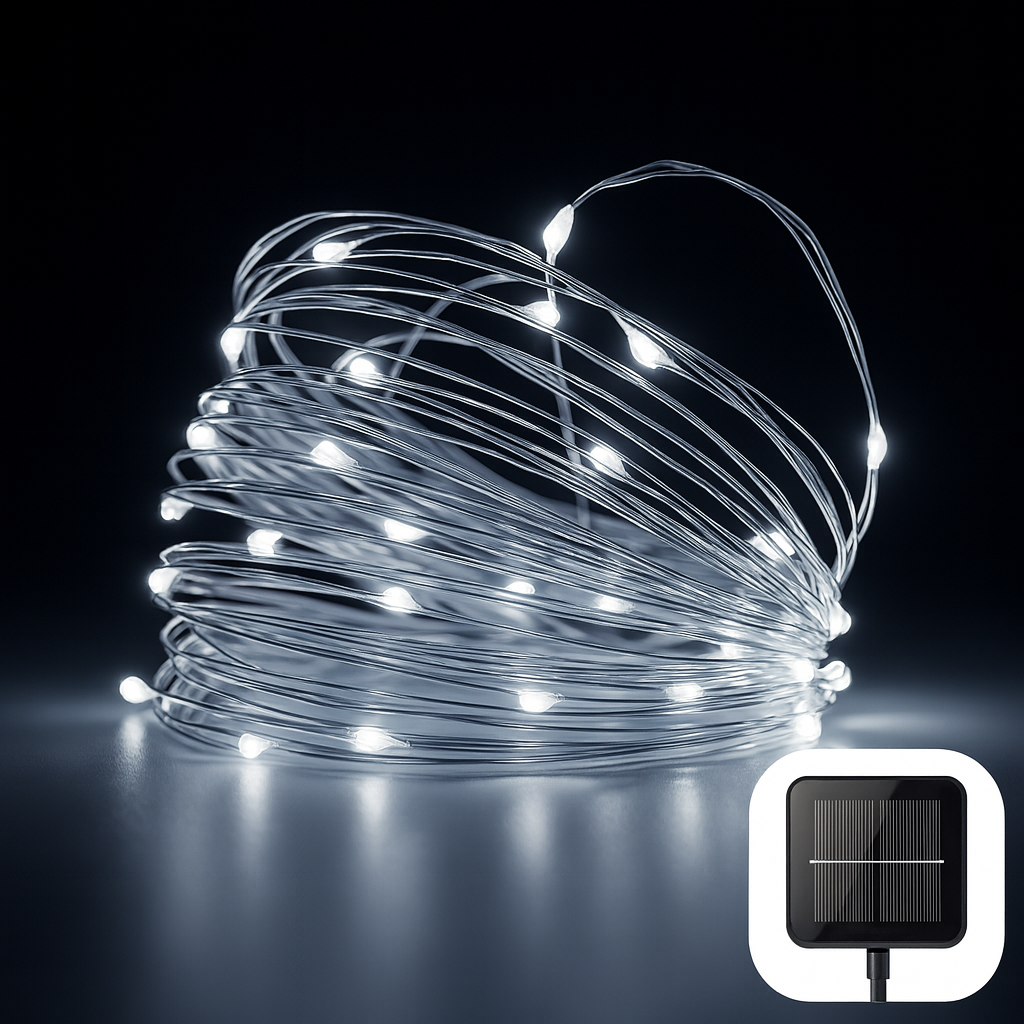 Luz de Natal Led LumiSolar™ – Pisca-Pisca Solar para Casa, Jardim e Árvores