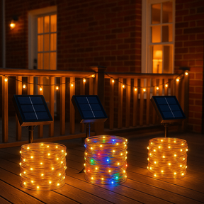 Luz de Natal Led LumiSolar™ – Pisca-Pisca Solar para Casa, Jardim e Árvores