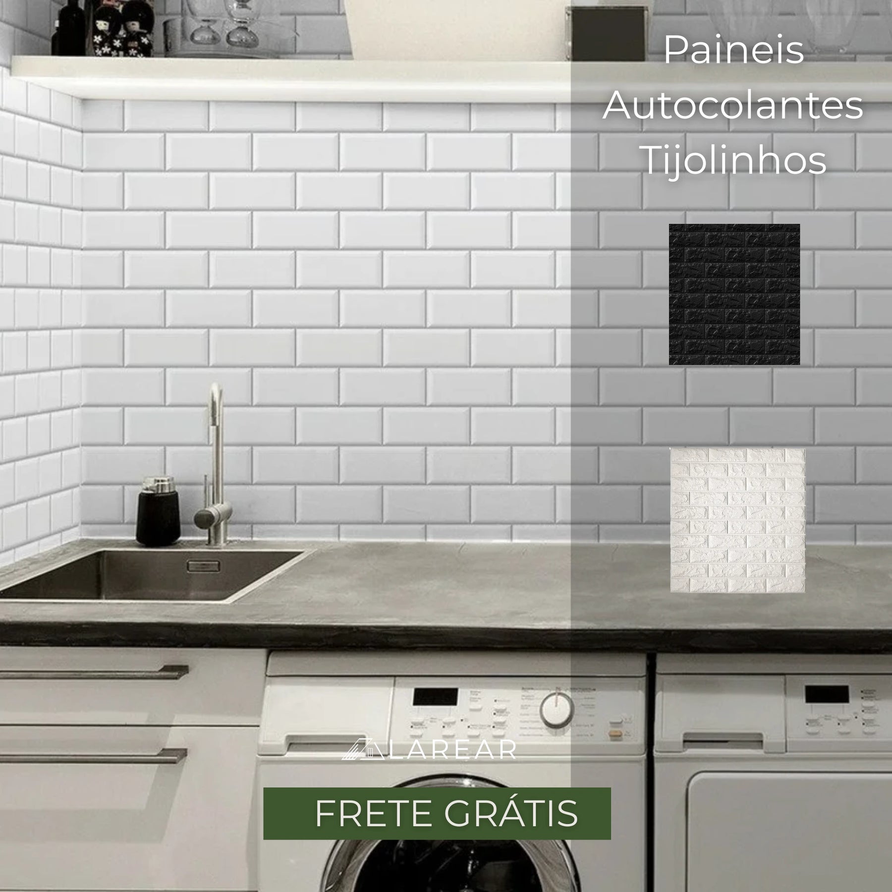 Placas 3D Tijolinho Adesivo Parede Autocolante