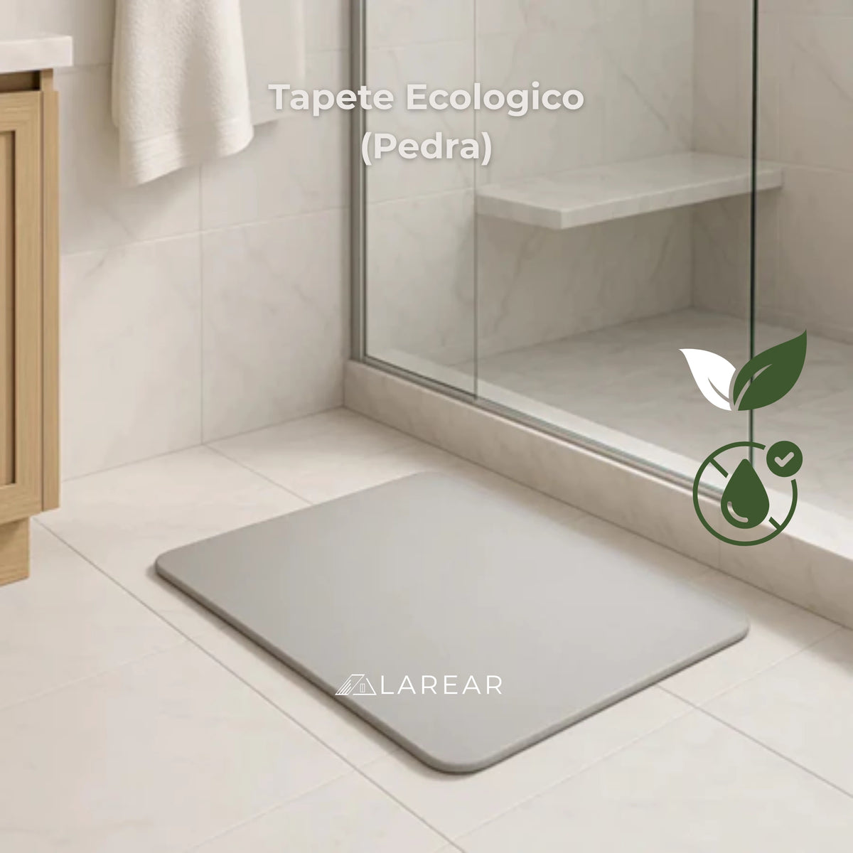 Tapete de Pedra Inpermeavel Antiderrapante para Banheiro