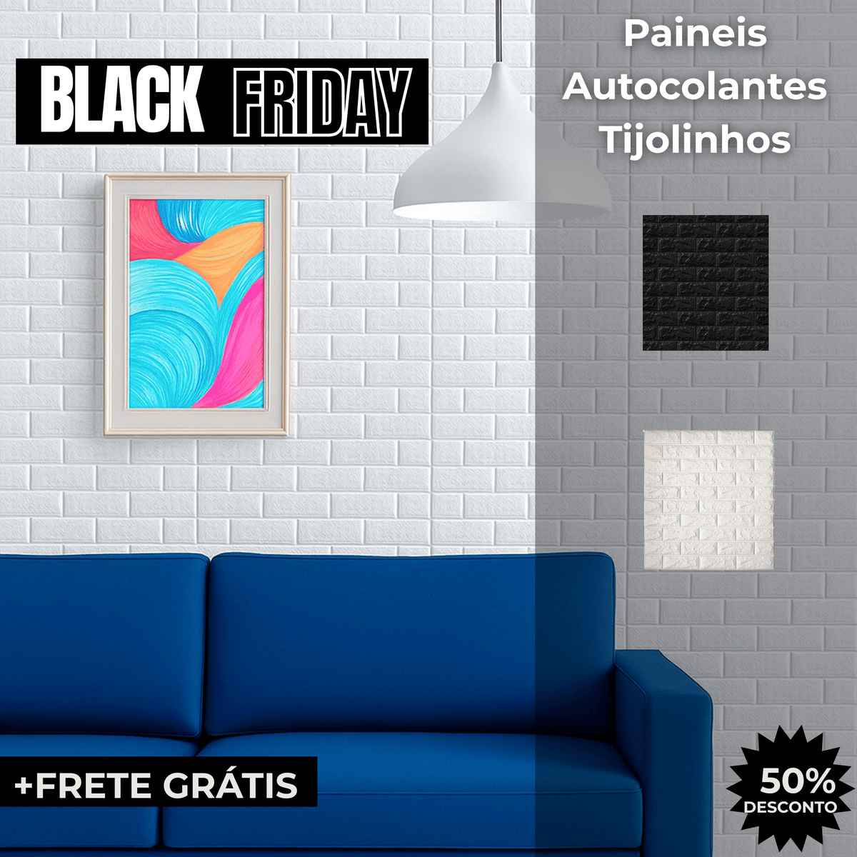 Placas 3D Tijolinho Adesivo Parede Autocolante