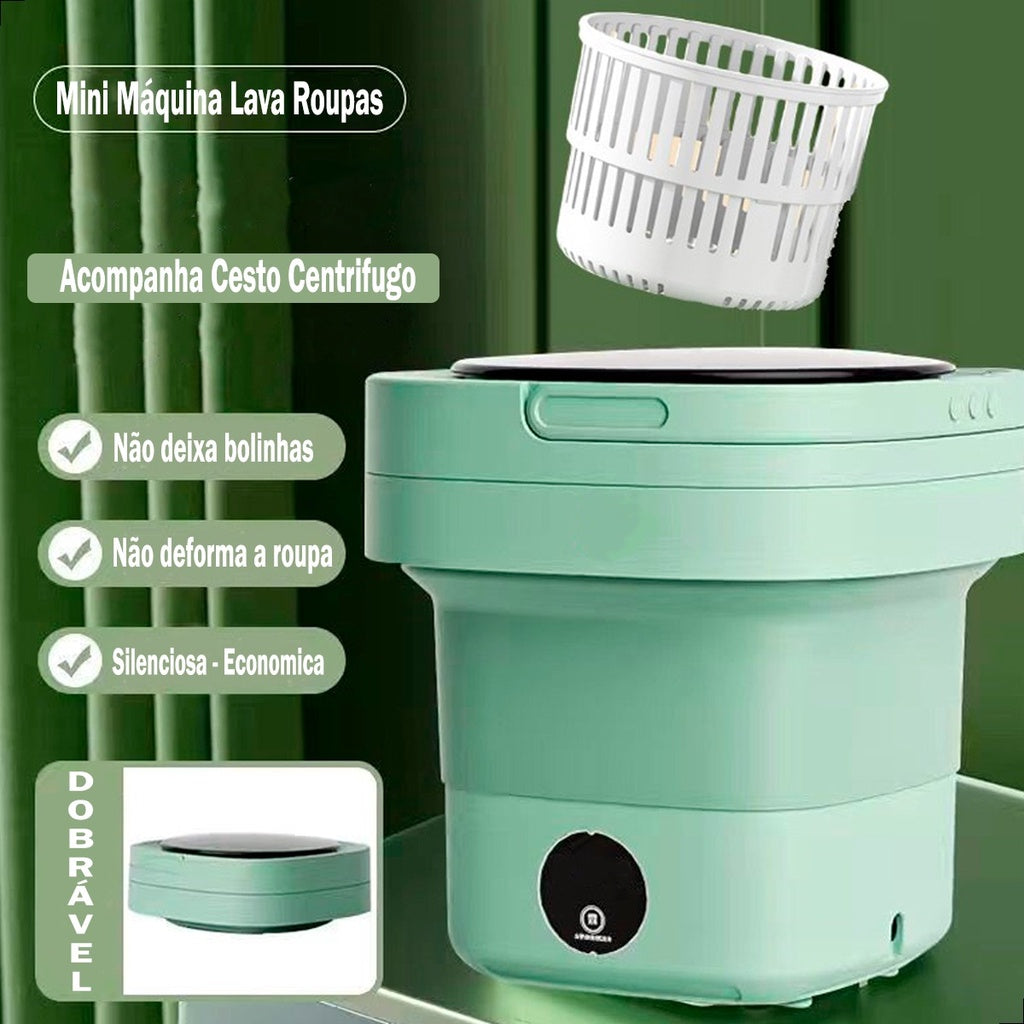 Mini Máquina de Lavar 9L Portátil Dobrável